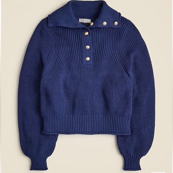 J crew Ribbed cotton button-collar sweater - Picture 3 of 4